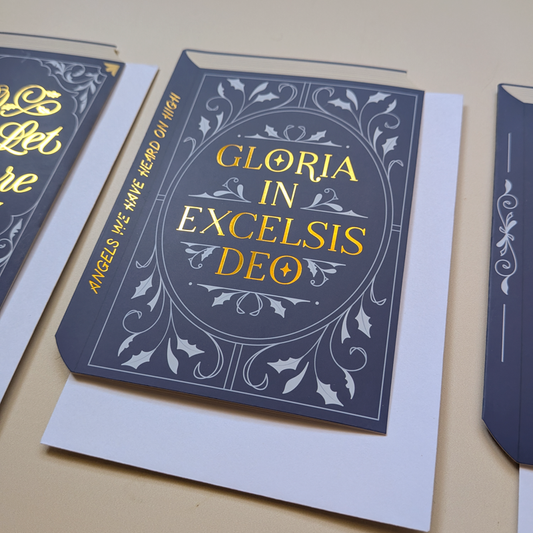 Set of 12 | Blue Bookish Christmas cards