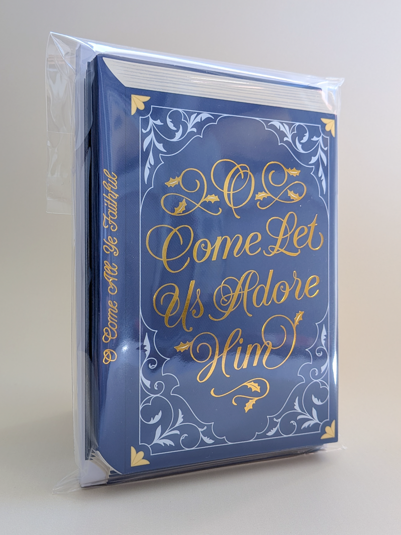 Set of 12 | Blue Bookish Christmas cards