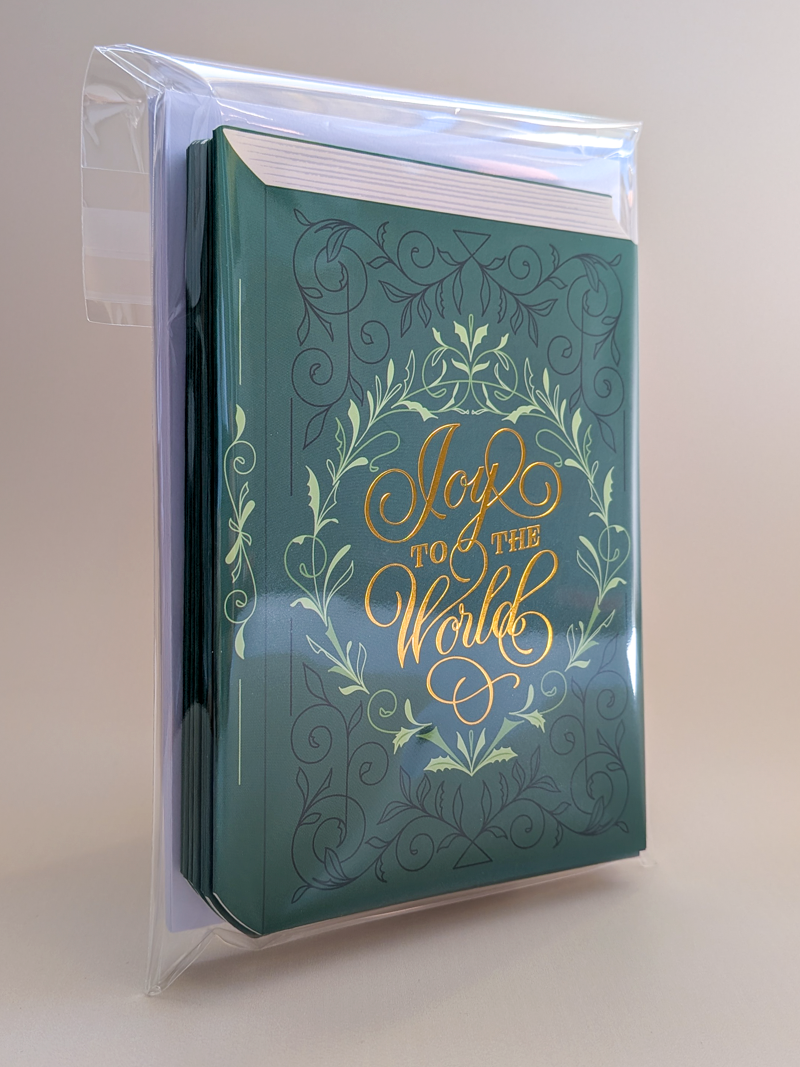 Set of 12 | Green Bookish Christmas cards