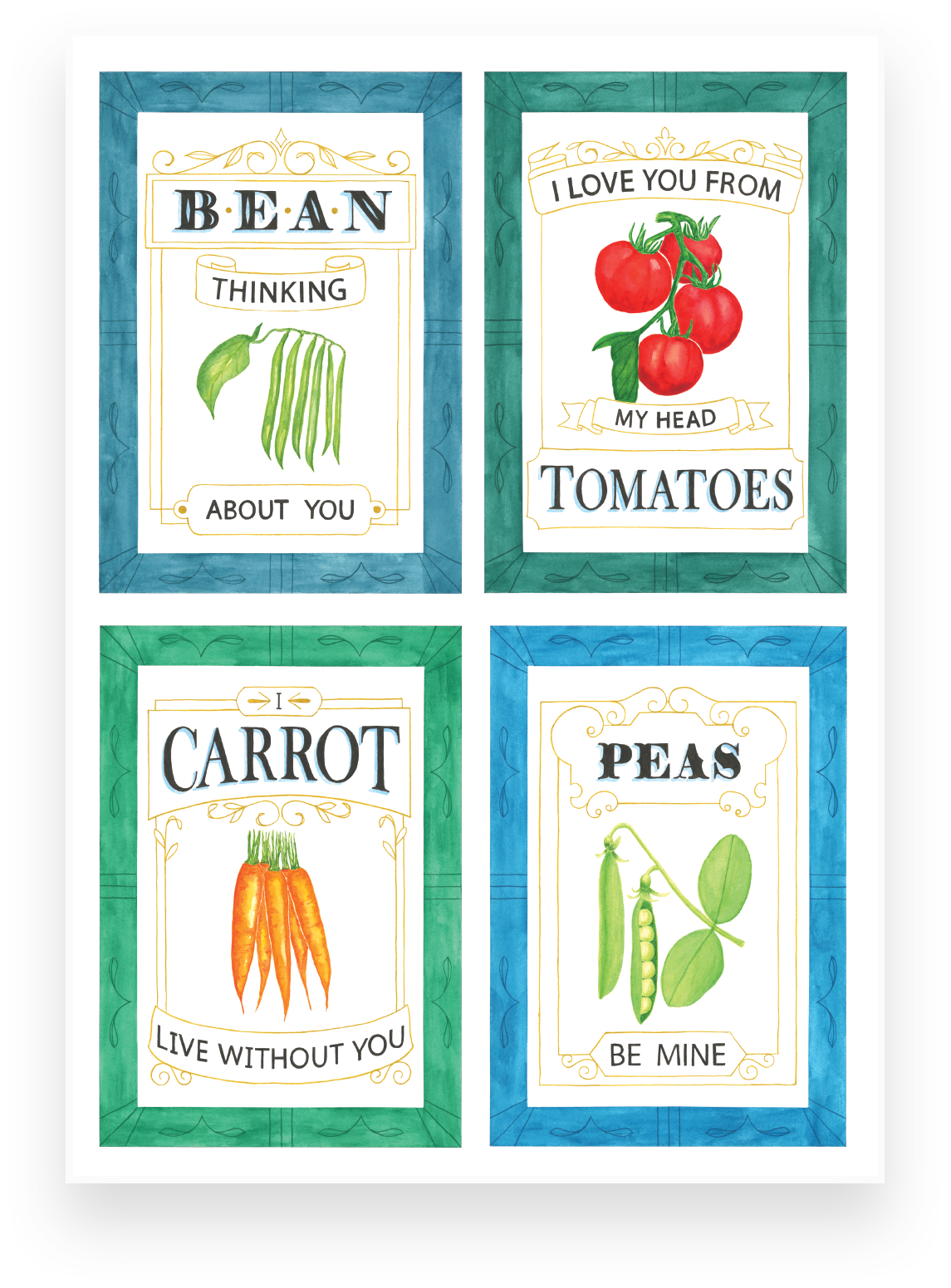 Seed Puns - Bean, Tomato, Carrot, Pea