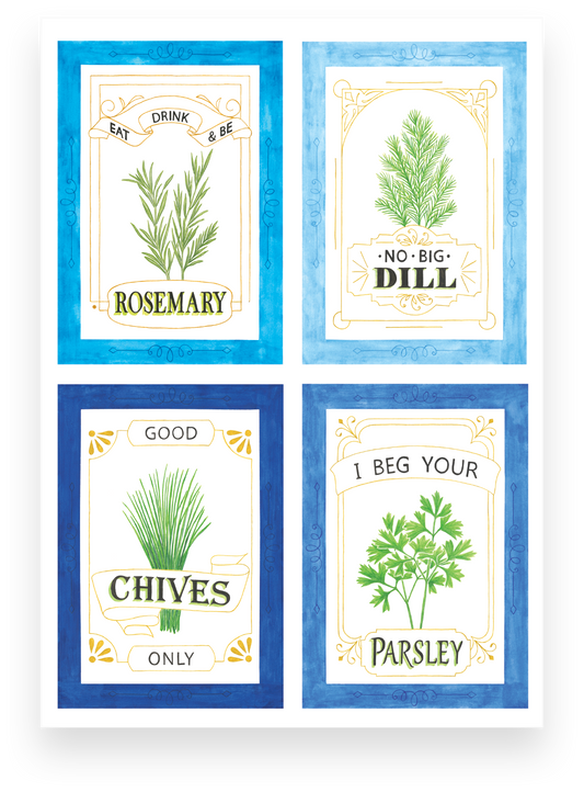Seed Puns - Rosemary, Parsley, Dill, Chives