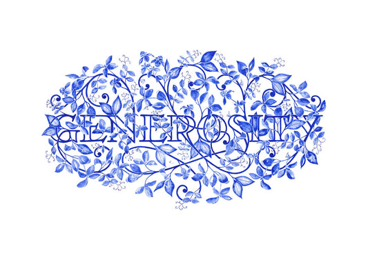 Watercolour Print - Generosity. A study in Cobalt Blue.