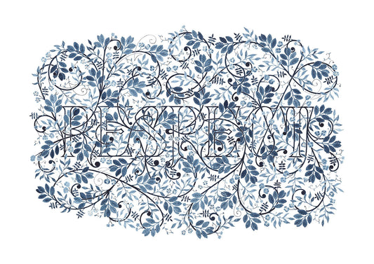 Watercolour print - Respect. A study in Indigo.