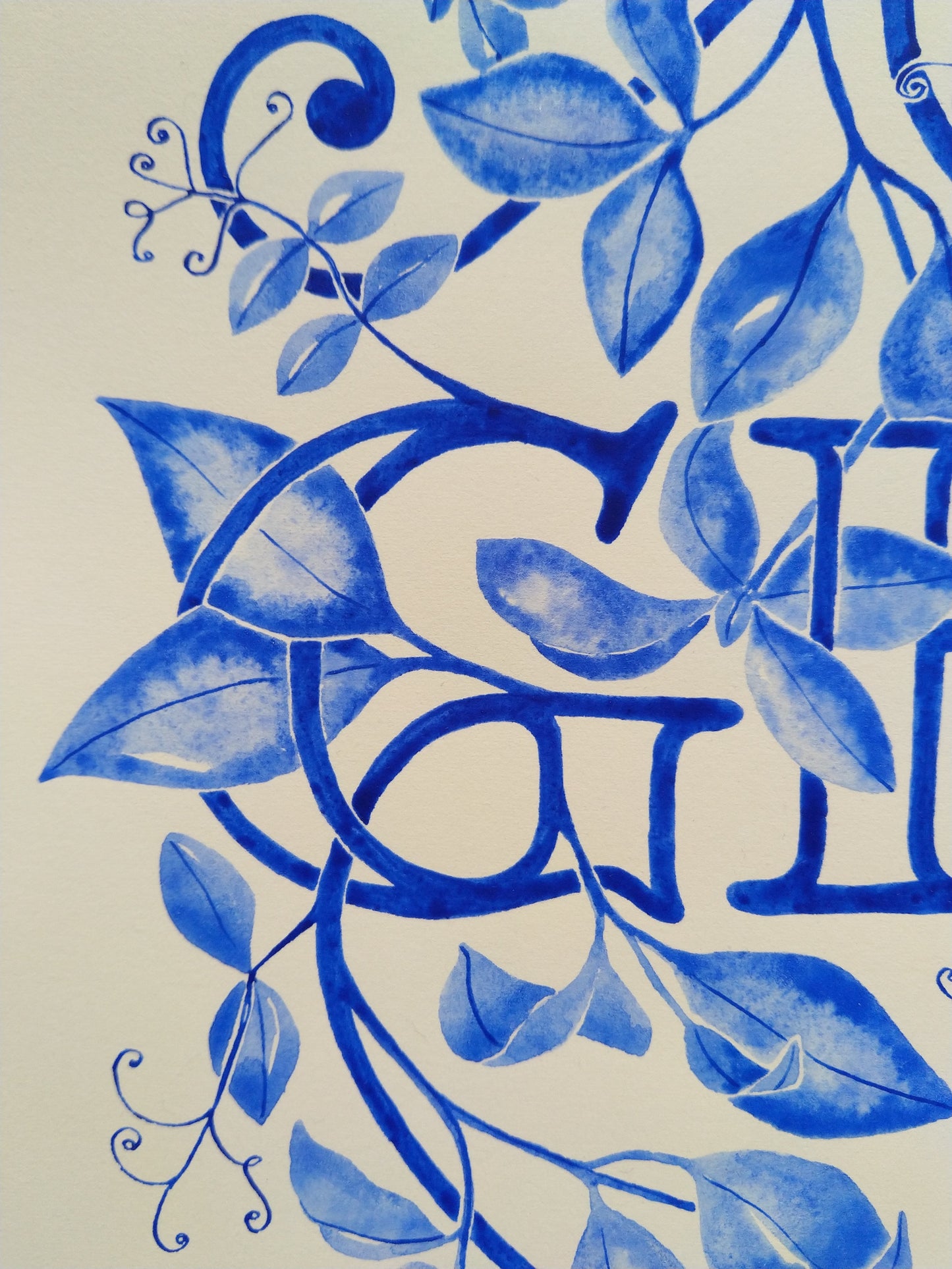 Watercolour Print - Generosity. A study in Cobalt Blue.