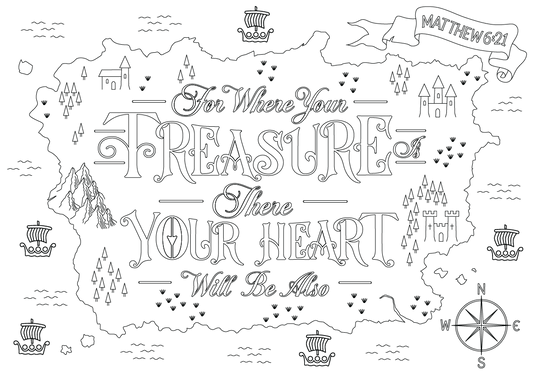 Free Downloadable & Printable | Bible Verse Matthew 6:21 (instant download)