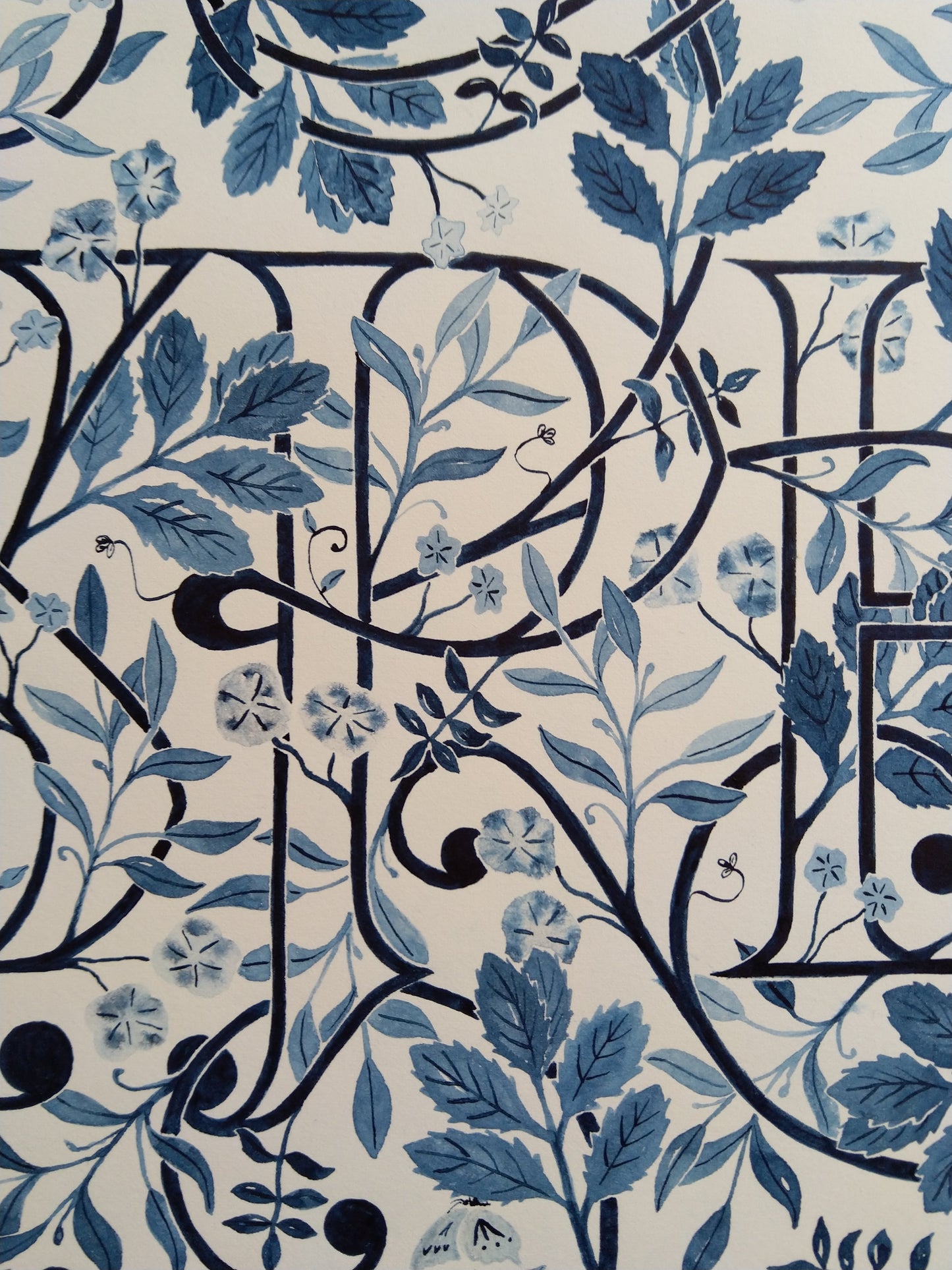 Watercolour print - Respect. A study in Indigo.
