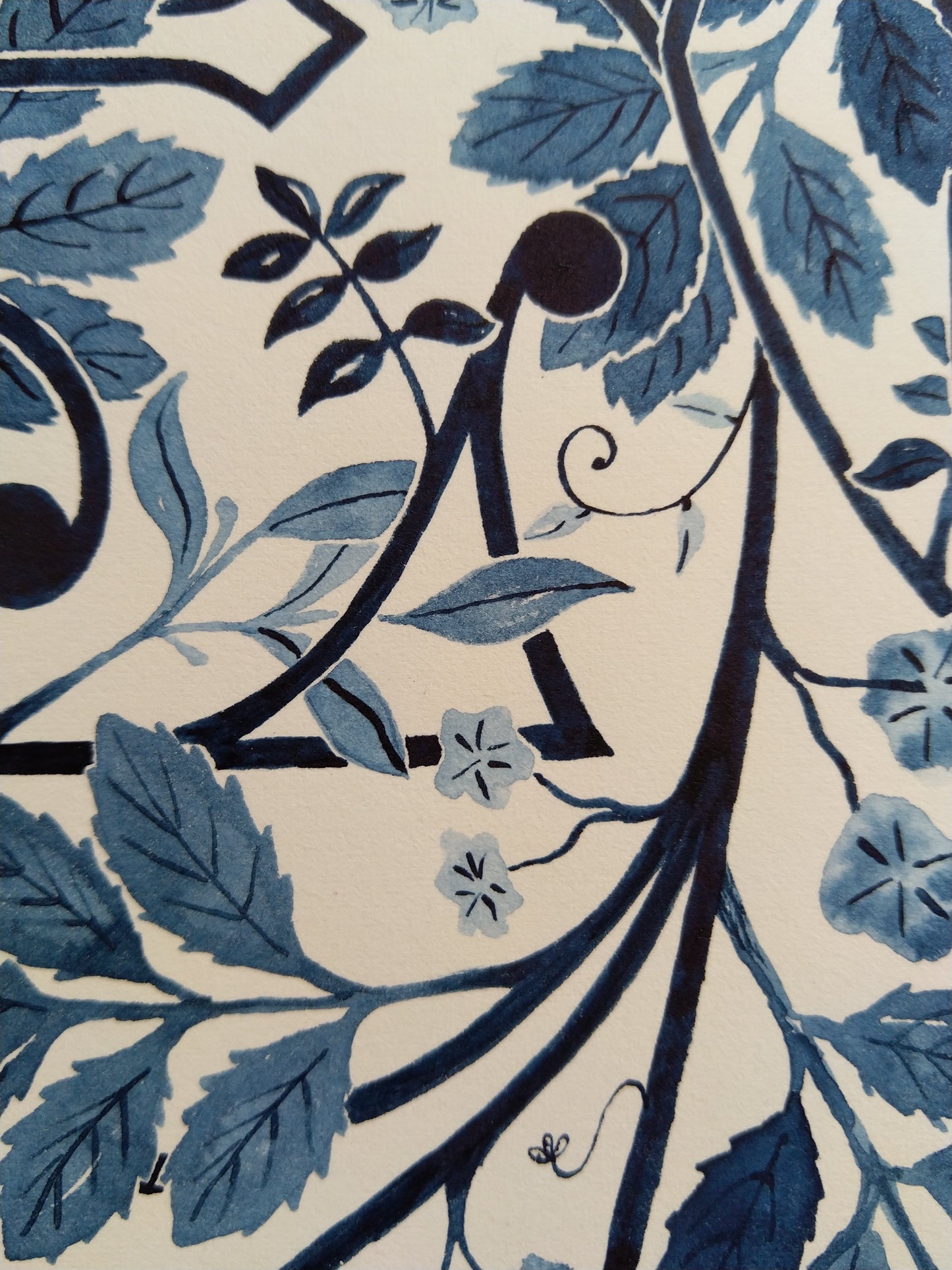 Watercolour print - Respect. A study in Indigo.