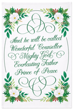 Christian Christmas tea towel, a meaningful faith gift for the kitchen