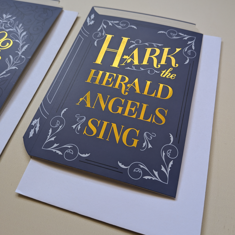 Set of 12 | Blue Bookish Christmas cards