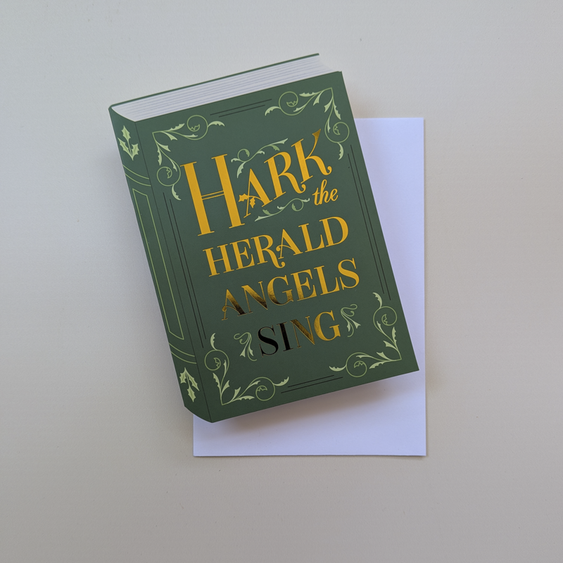 Set of 12 | Green Bookish Christmas cards