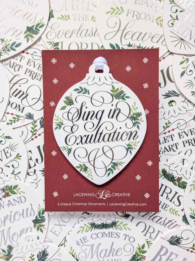 Christmas Ornaments - Silver Script