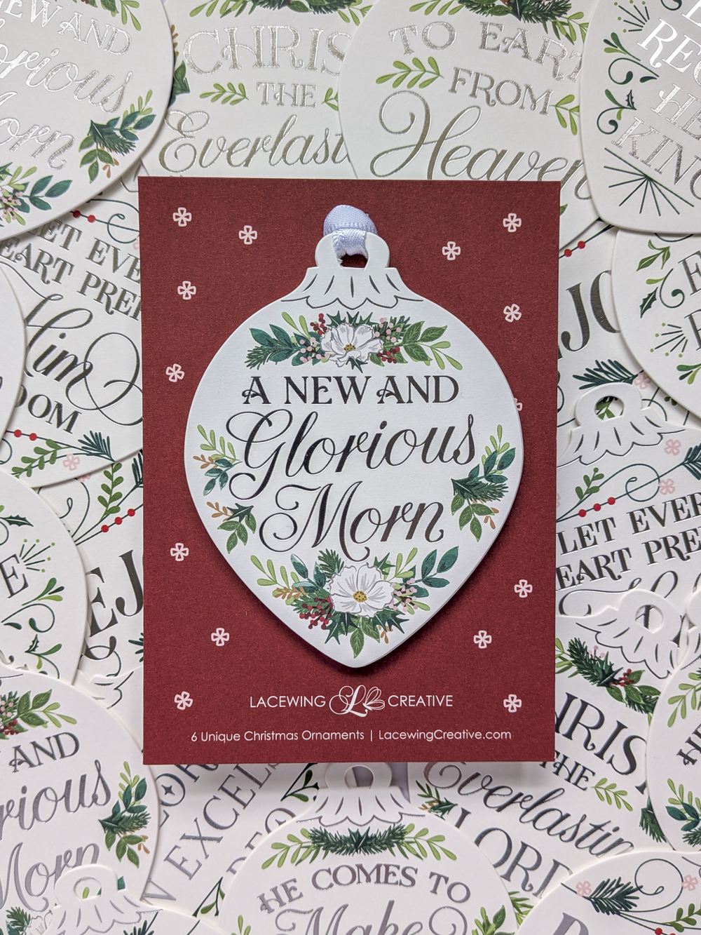 Silver Christmas Ornaments: Set of 24