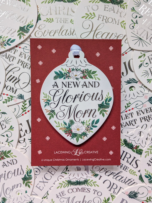 Christmas Ornaments - Silver Floral