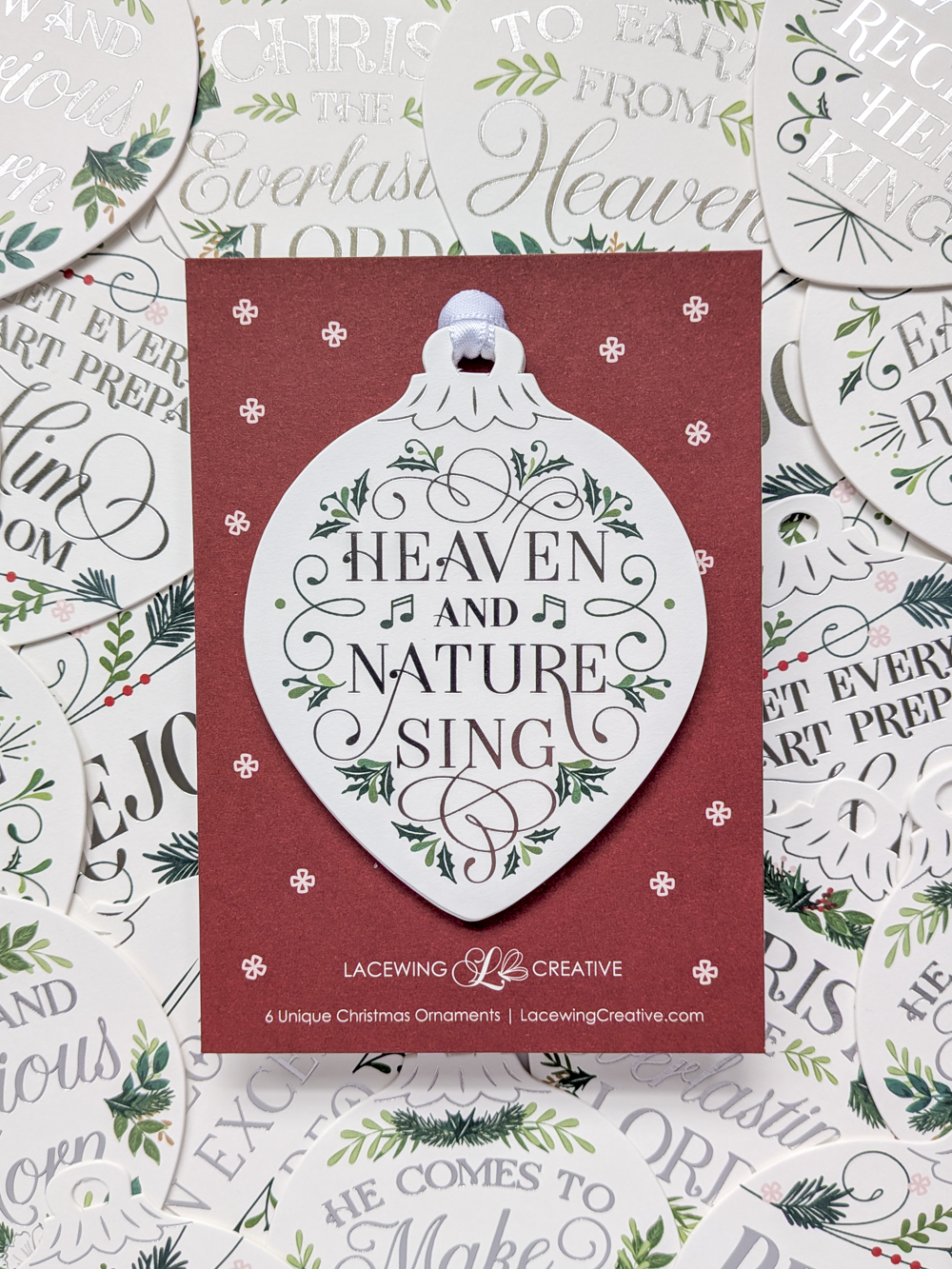 Silver Christmas Ornaments: Set of 24