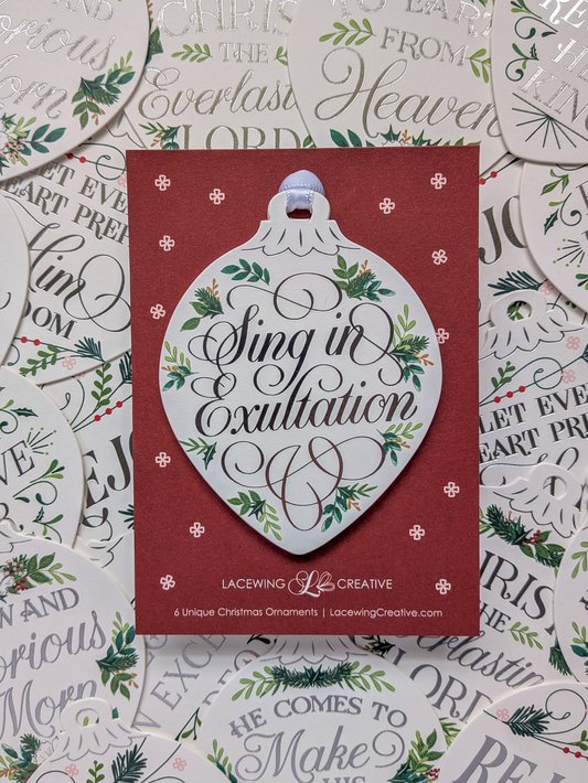 Christmas Ornaments - Silver Script