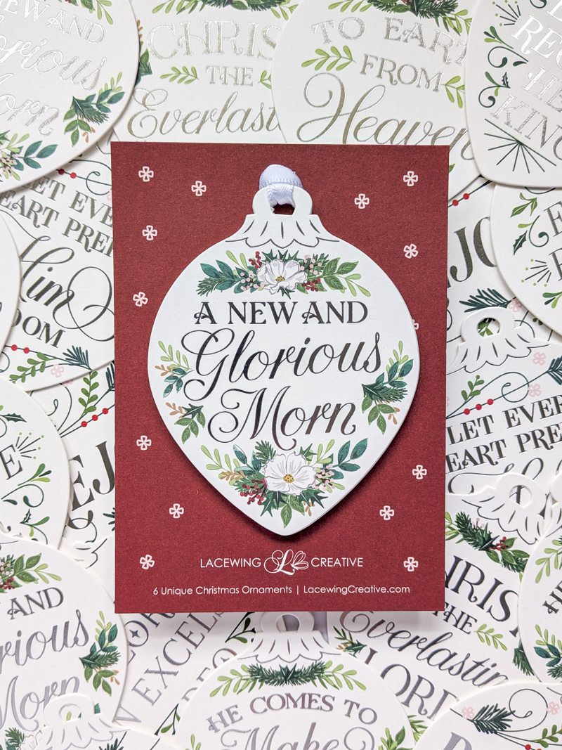 Christmas Ornaments - Silver Floral