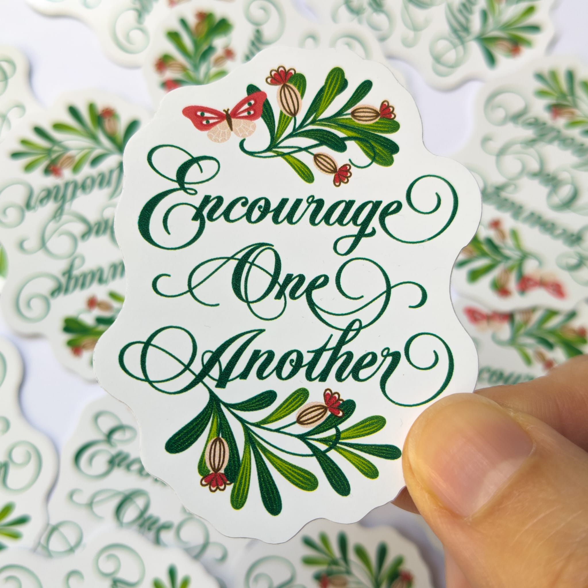 Engurage Sticker Sticker : Encourage One Another – Lacewing Creative