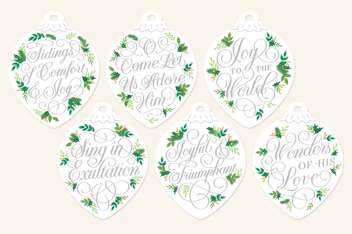 Pre-order: Christmas Ornaments - Silver Script