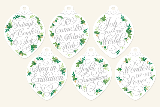 Pre-order: Christmas Ornaments - Silver Script