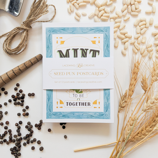 12 Seed Pun Postcards