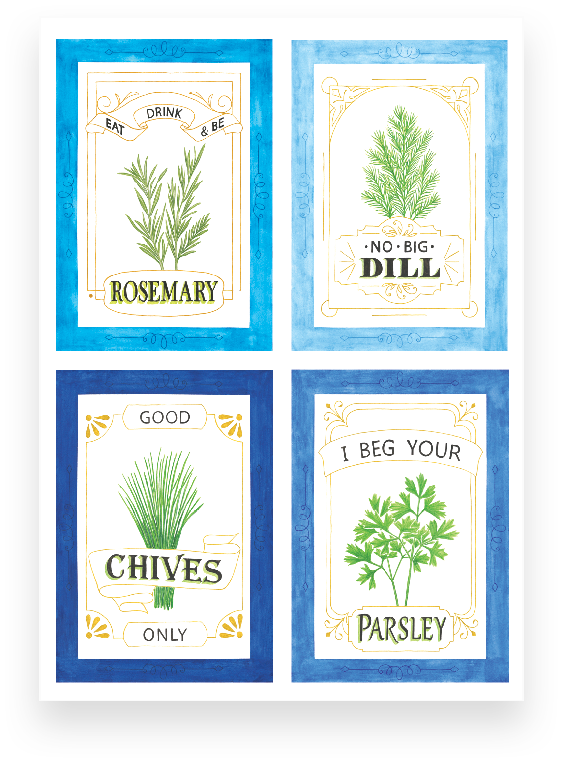 Seed Puns - Rosemary, Parsley, Dill, Chives