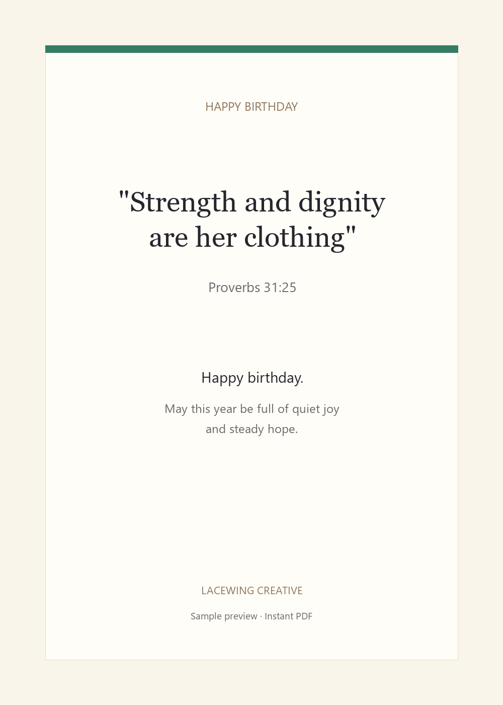 Scripture birthday card sample preview